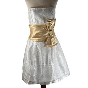 Vintage Jessica McClintock Gunne Sax Sequin Dress White Size 9